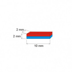 Neodymium magnet prism 10x2x2 N 80 °C, VMM4-N30