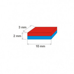 Neodymium magnet prism 10x3x2 N 120 °C, VMM65H-N44H
