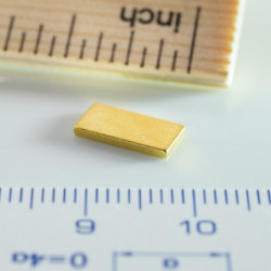 Neodymium magnet prism 10x5x1 Au 80 °C, VMM10-N50