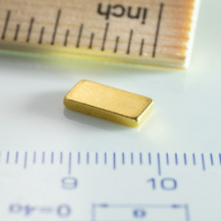 Neodymium magnet prism 10x5x1,5 Au 80 °C, VMM10-N50