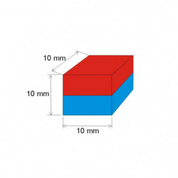 Neodymium magnet prism 10x10x10 N 80 °C, VMM7-N42
