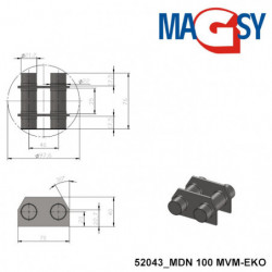 Magnet for injection moulding machine hopper MDN 100 MVM-EKO