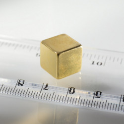 Neodymium magnet prism 12x12x12 Au 80 °C, VMM9-N48