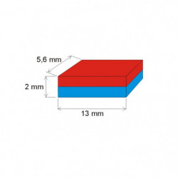 Neodymium magnet prism 13x5,6x2 P 180 °C, VMM5UH-N35UH