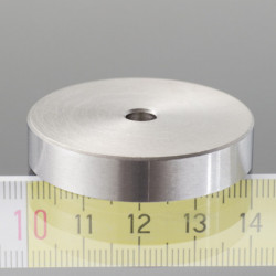 Magnetic lens / pot magnet dia. 40 x height 8 mm, inner hole for screw dia. 5,5 mm
