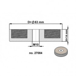 Magnetic lens / pot magnet dia. 63 x height 14 mm with inner screw M10-6H