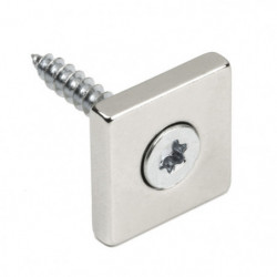 Neodymium magnet prism with a hole for screws with embedded heads 20 x 20 x 4 N 80 °C, VMM4-N35