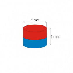 Neodymium magnet cylinder dia.1x1 N 80 °C, VMM7-N42
