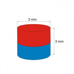 Neodymium magnet cylinder dia.3x3 N 80 °C, VMM8-N45