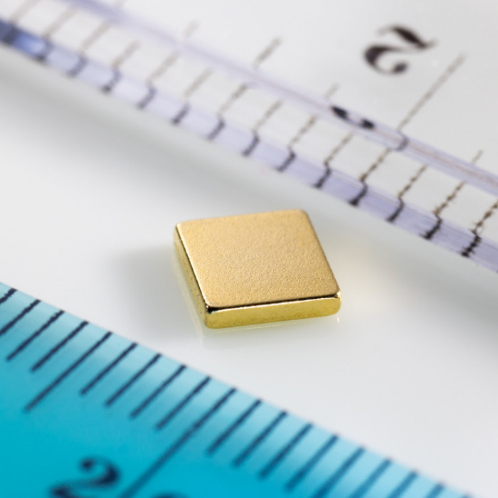 Neodymium magnet prism 5x5x1 Au 80 °C, VMM9-N48