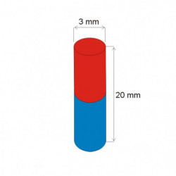 Neodymium magnet cylinder dia.3x20 N 180 °C, VMM5UH-N35UH