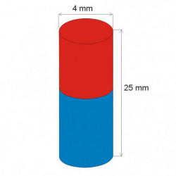 Neodymium magnet cylinder dia.4x25 N 80 °C, VMM7-N42