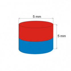 Neodymium magnet cylinder dia.5x5 N 200°C, VMM 3 EH