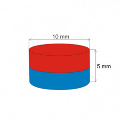 Neodymium magnet cylinder dia.10x5 N 120 °C, VMM4H-N35H