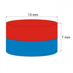 Neodymium magnet cylinder dia.13x7 N 80 °C, VMM4-N30