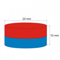 Neodymium magnet cylinder dia.20x10 N 80 °C, VMM7-N42