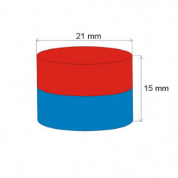 Neodymium magnet cylinder dia.21x15 N 80 °C, VMM4-N35