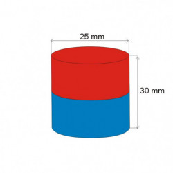 Neodymium magnet cylinder dia.25x30 N 80 °C, VMM4-N35