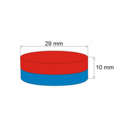 Neodymium magnet cylinder dia.29x10 N 80 °C, VMM7-N42