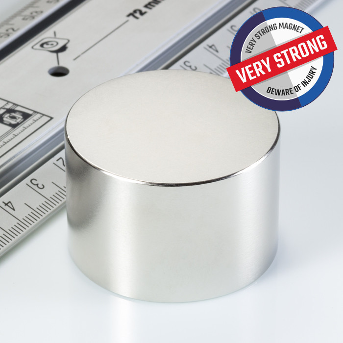 Neodymium magnet cylinder dia.45x30 N 80 °C, VMM8-N45